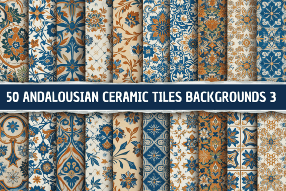 50 Ceramic Tiles Backgrounds 3: Elevate Your Designs with Authentic Andalusian Artistry