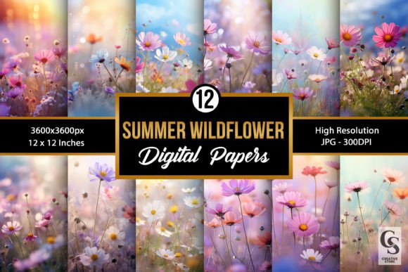 Bring Nature's Palette to Your Projects with Summer Wildflowers Backgrounds