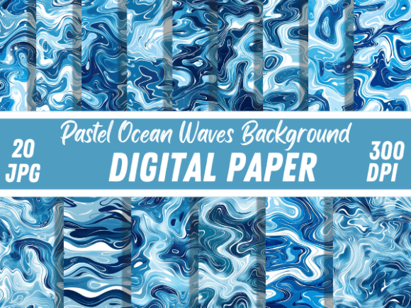 Capturing the Ocean's Rhythm: Blue Fluid Swirl Backgrounds