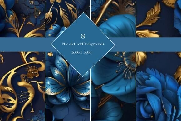 Elevate Your Projects with Blue and Gold Seamless Backgrounds