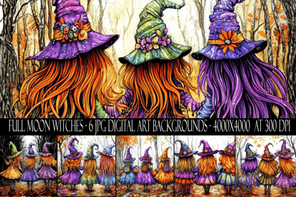 Enchanting Three Little Witches Backgrounds for Creative Projects