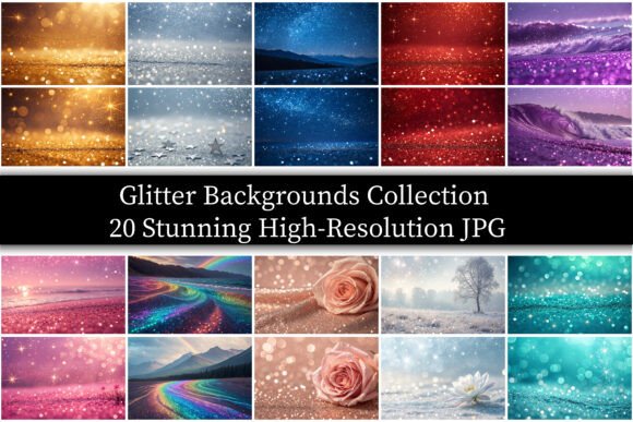 Glitter Backgrounds Collection: 20 High-Resolution Assets