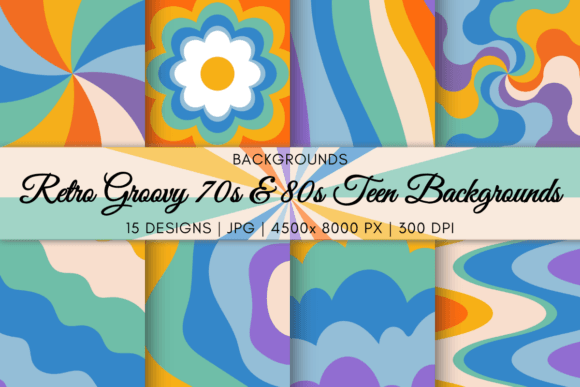 Retro Groovy 70s & 80s Teen Backgrounds: Timeless Design Energy