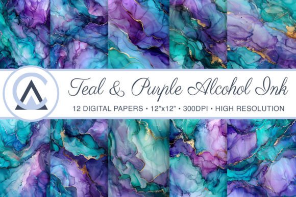 Teal & Purple Alcohol Ink Backgrounds: Unlock Creative Potential