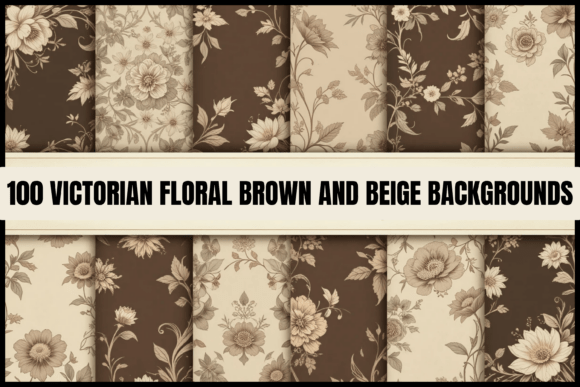 Timeless Elegance: Brown Floral Victorian Backgrounds