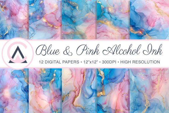 Unlock Creative Potential with Pastel Pink Blue Alcohol Ink Backgrounds