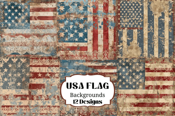 USA American Flag Distressed Backgrounds for Authentic Designs