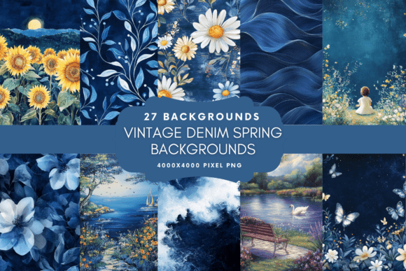 Vintage Denim Spring Backgrounds: A Textured Foundation for Modern Design