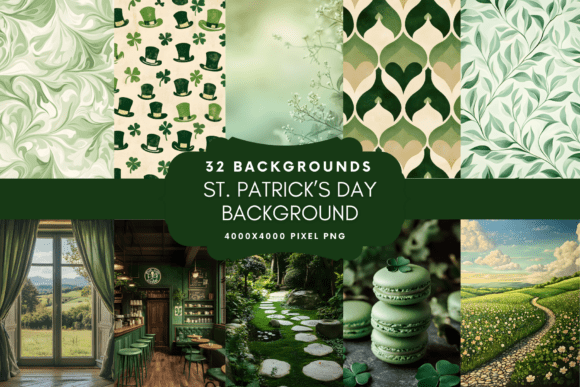 Watercolor St. Patrick’s Day Backgrounds for Creative Projects